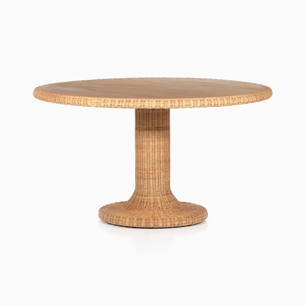 Rattan & Mahogany Dining Table West Elm