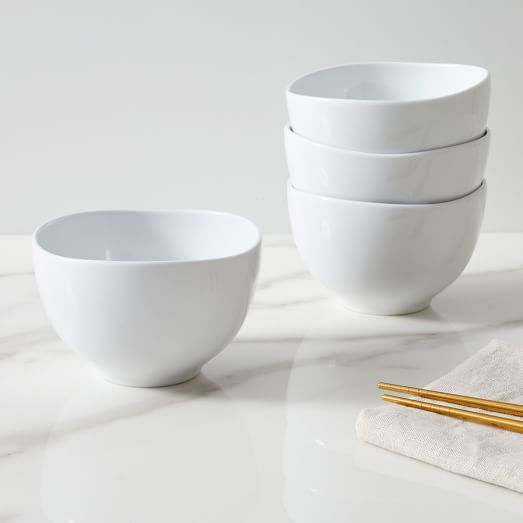 Exquisite Fold Datum Organic Porcelain Rice Bowl Sets | West Elm