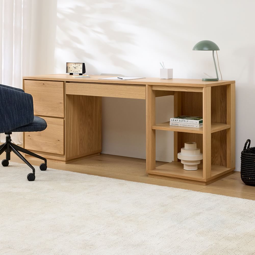 Norre 3Piece Modular Desk w/ Drawers & Shelves (75") West Elm