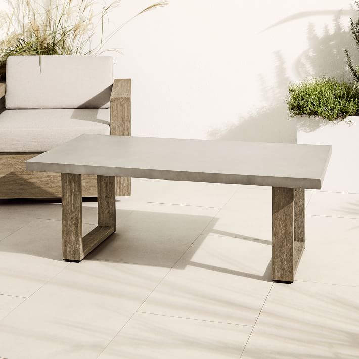 concrete wood outdoor table