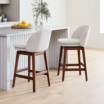 Wayne Swivel Armless Bar & Counter Stools | West Elm