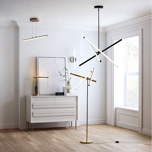 west elm light rods led chandelier