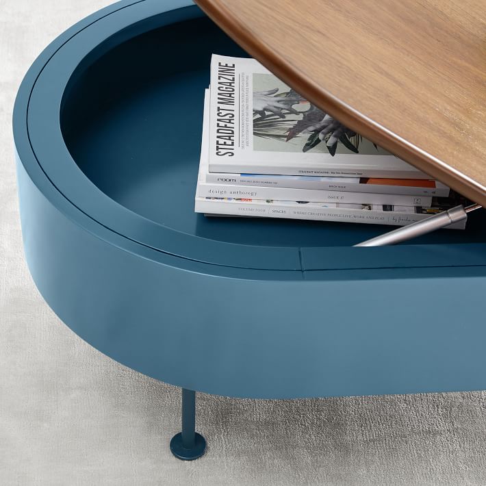 west elm blue coffee table