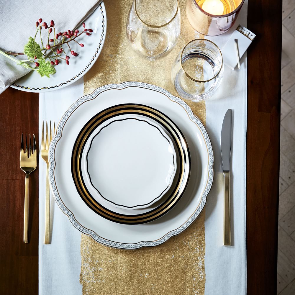 Fishs Eddy Gilded Dinner Plate Black West Elm