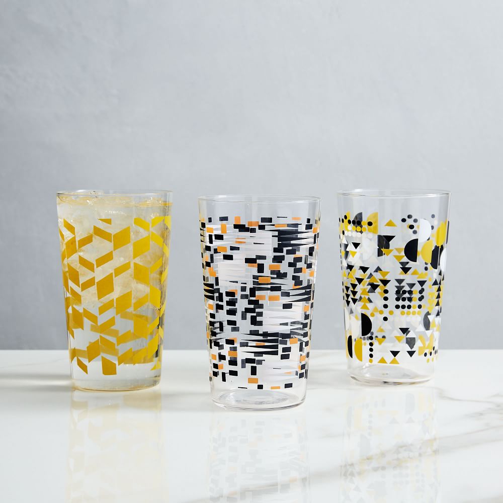 Patterned drinking glasses