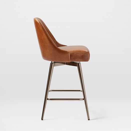 west elm leather barstool