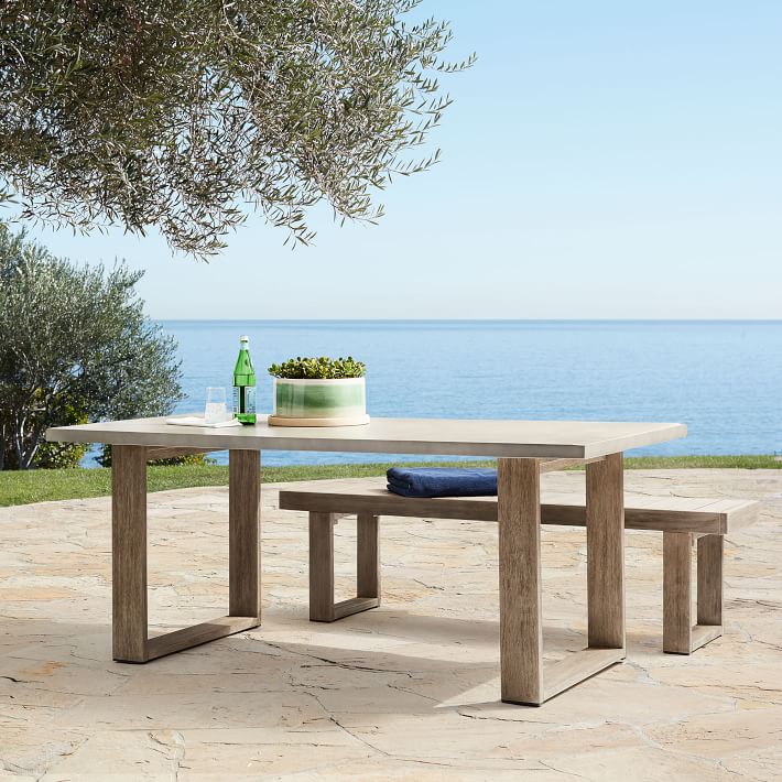 outdoor dining table cement top