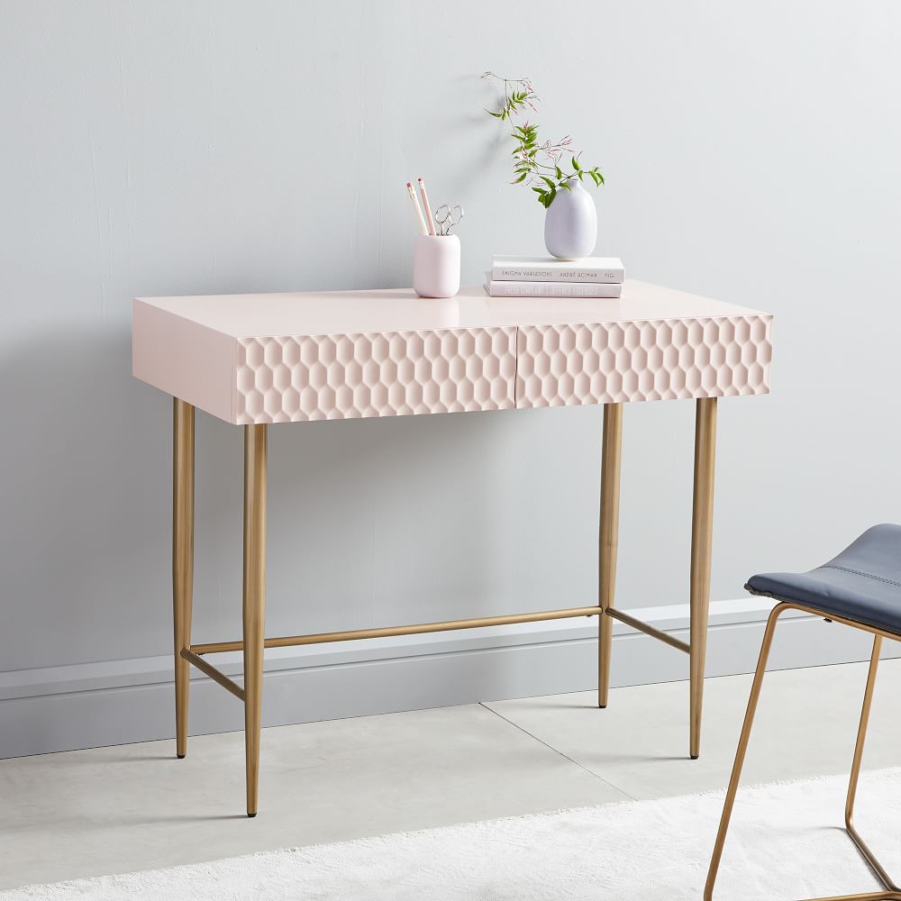 margo desk blush pink