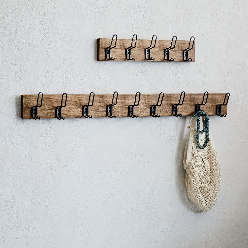 Industrial Wood & Metal Hook Rack West Elm