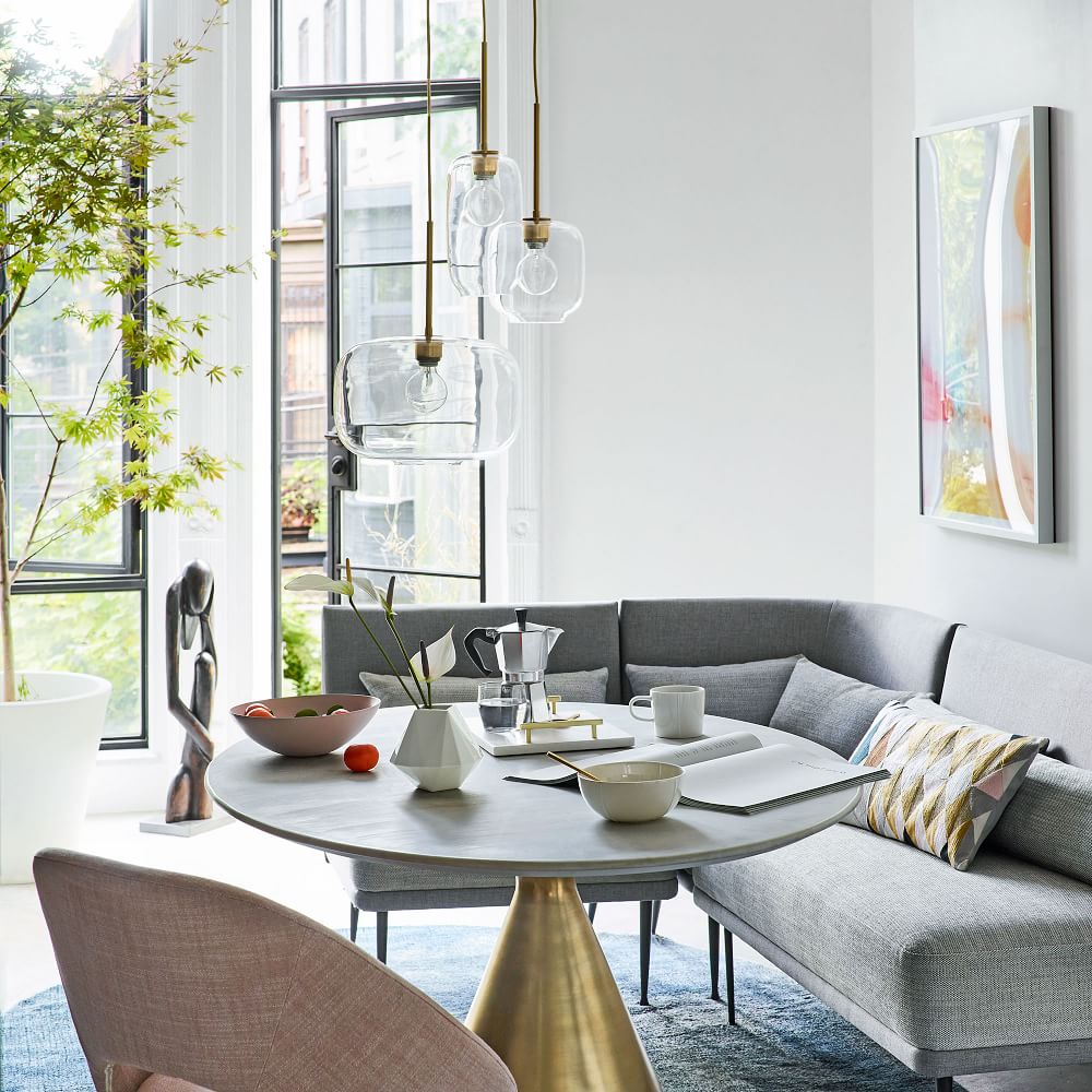 Silhouette Pedestal Marble Round Dining Table (44", 60") West Elm