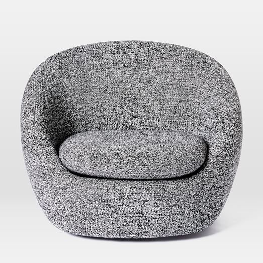 black and white swivel chair