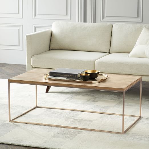 west elm streamline coffee table glass