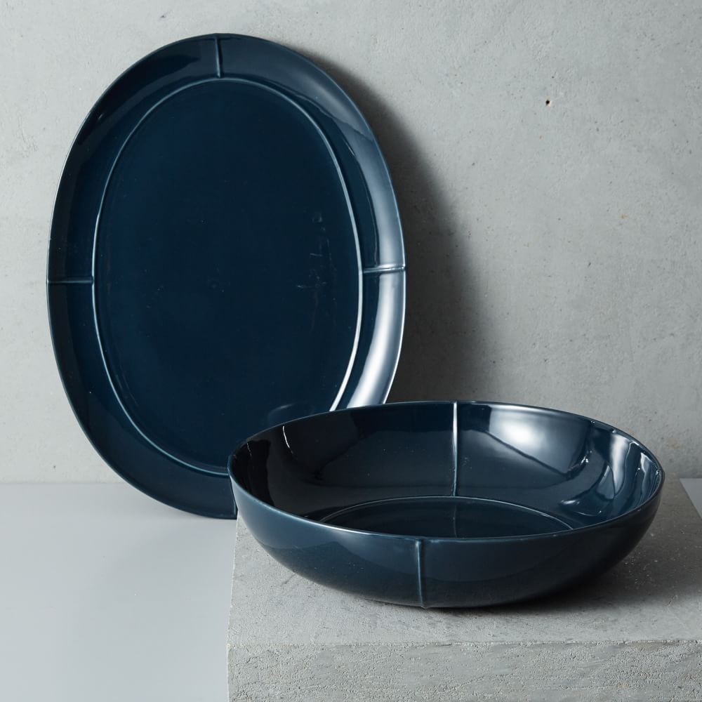 Seam Serveware Dark Blue West Elm