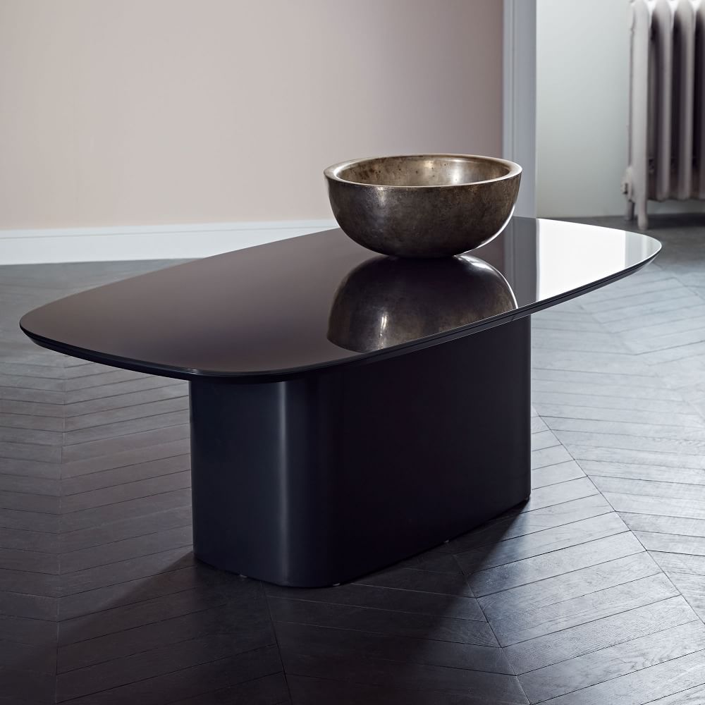 Superellipse Glass Top Coffee Table - Anthracite | West Elm