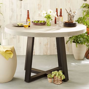 west elm round outdoor dining table