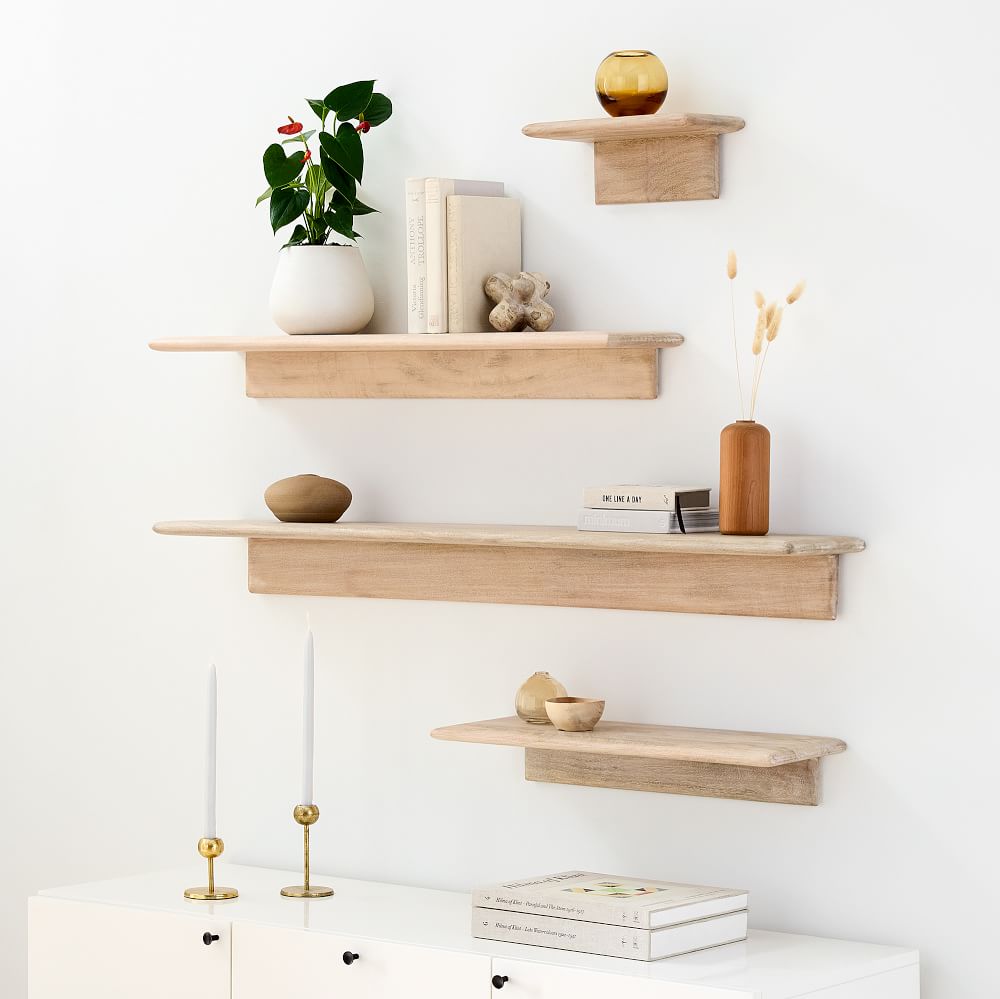 Anton Floating Shelves - Cerused White | West Elm