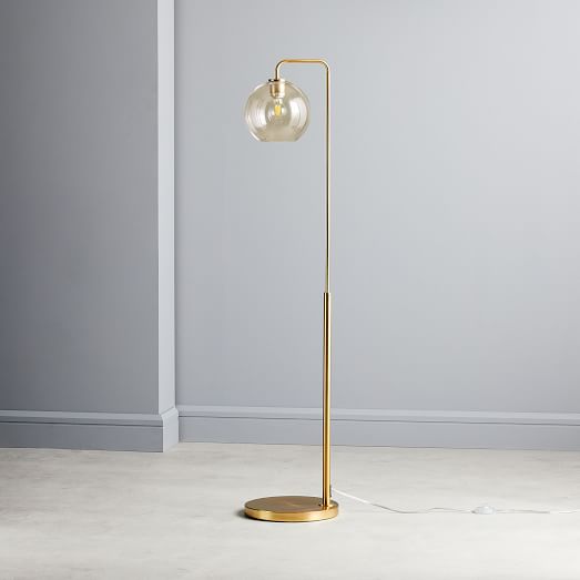 silver globe floor lamp