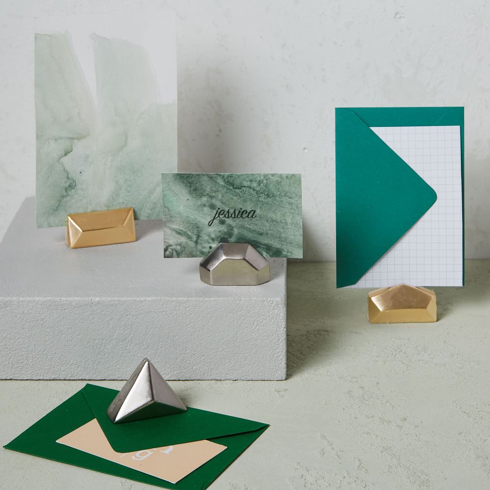 Geo Gold Placecard Holders (Set of 4) West Elm
