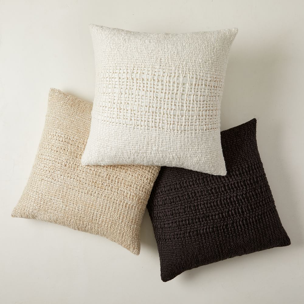 Cozy Weave Pillow Cover Frost Gray, 24"x24" West Elm