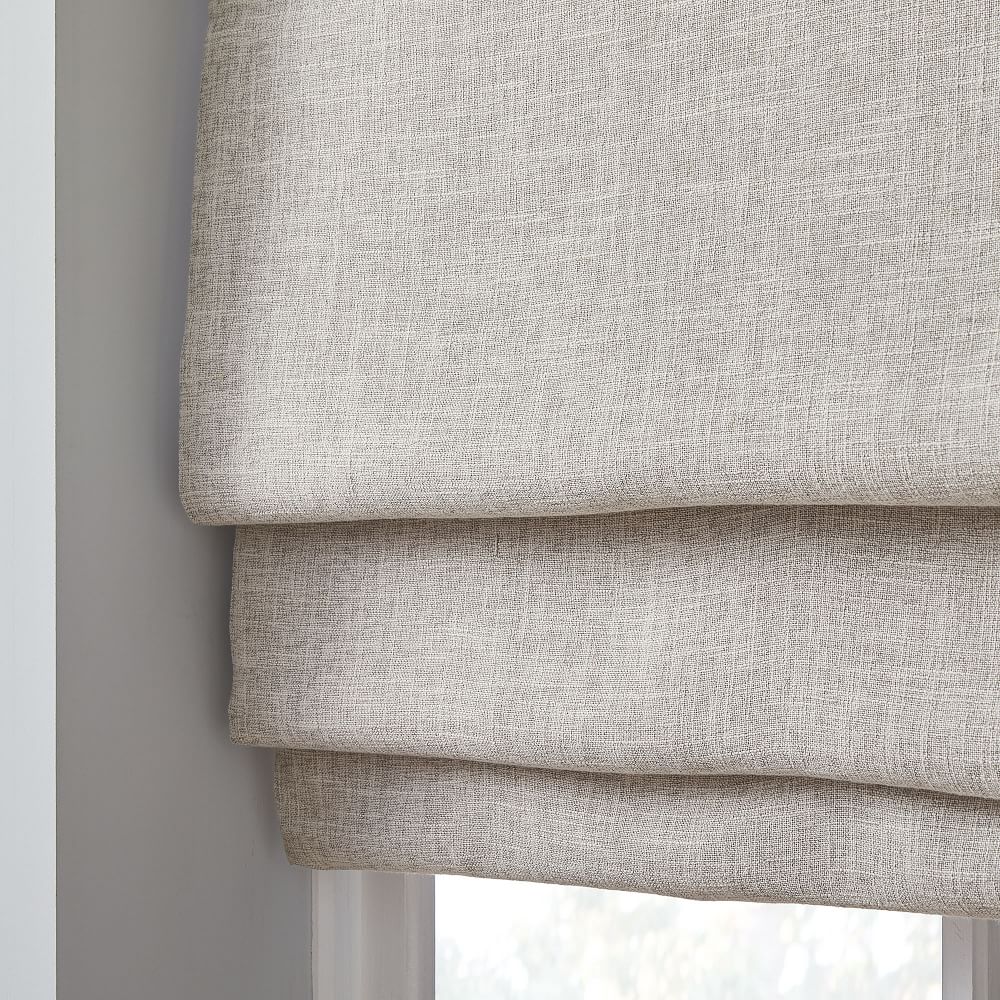 Crossweave Cordless Roman Shades & Blackout Lining West Elm