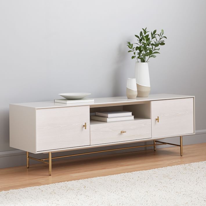 west elm white lacquer console