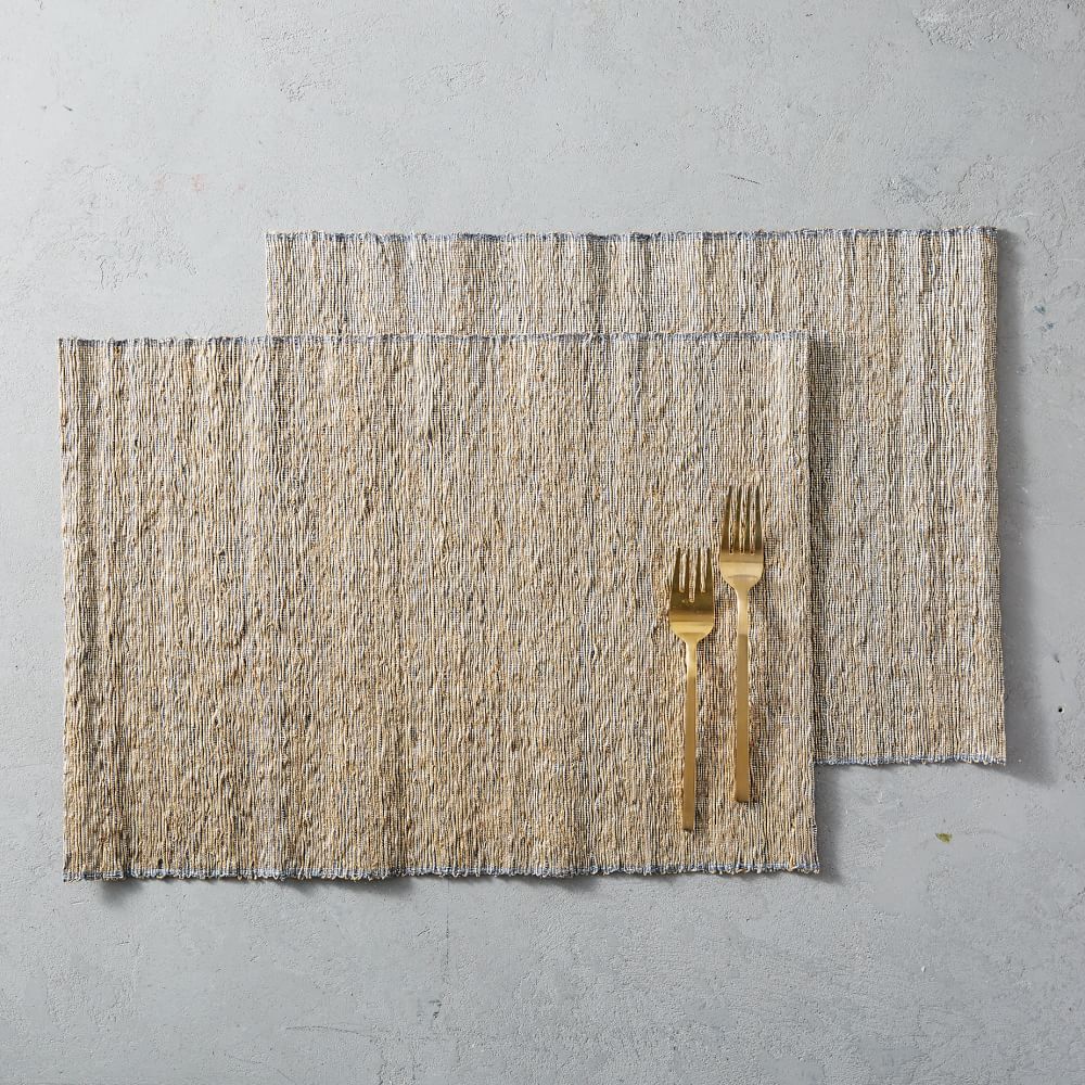 Metallic Lace Cedar Root & Cotton Placemats (Set of 2) West Elm