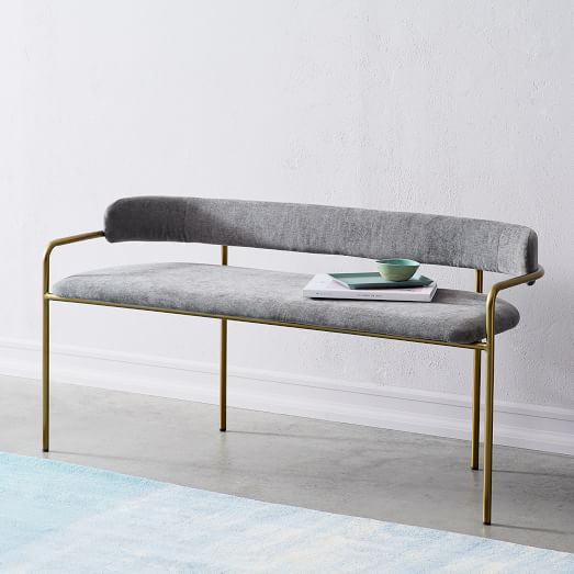 brass dining bench