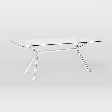 chrome trestle dining table