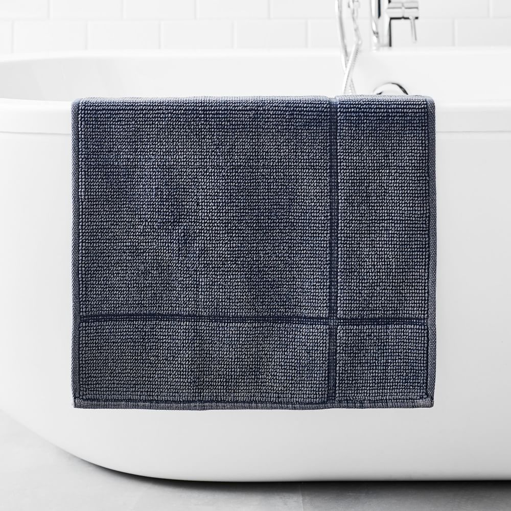 Organic Stone Washed Sculpted Bath Mat | West Elm