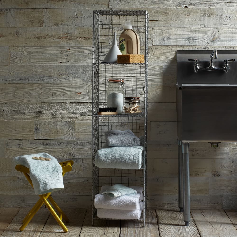 Wire Mesh Storage Standing Shelving Rack West Elm