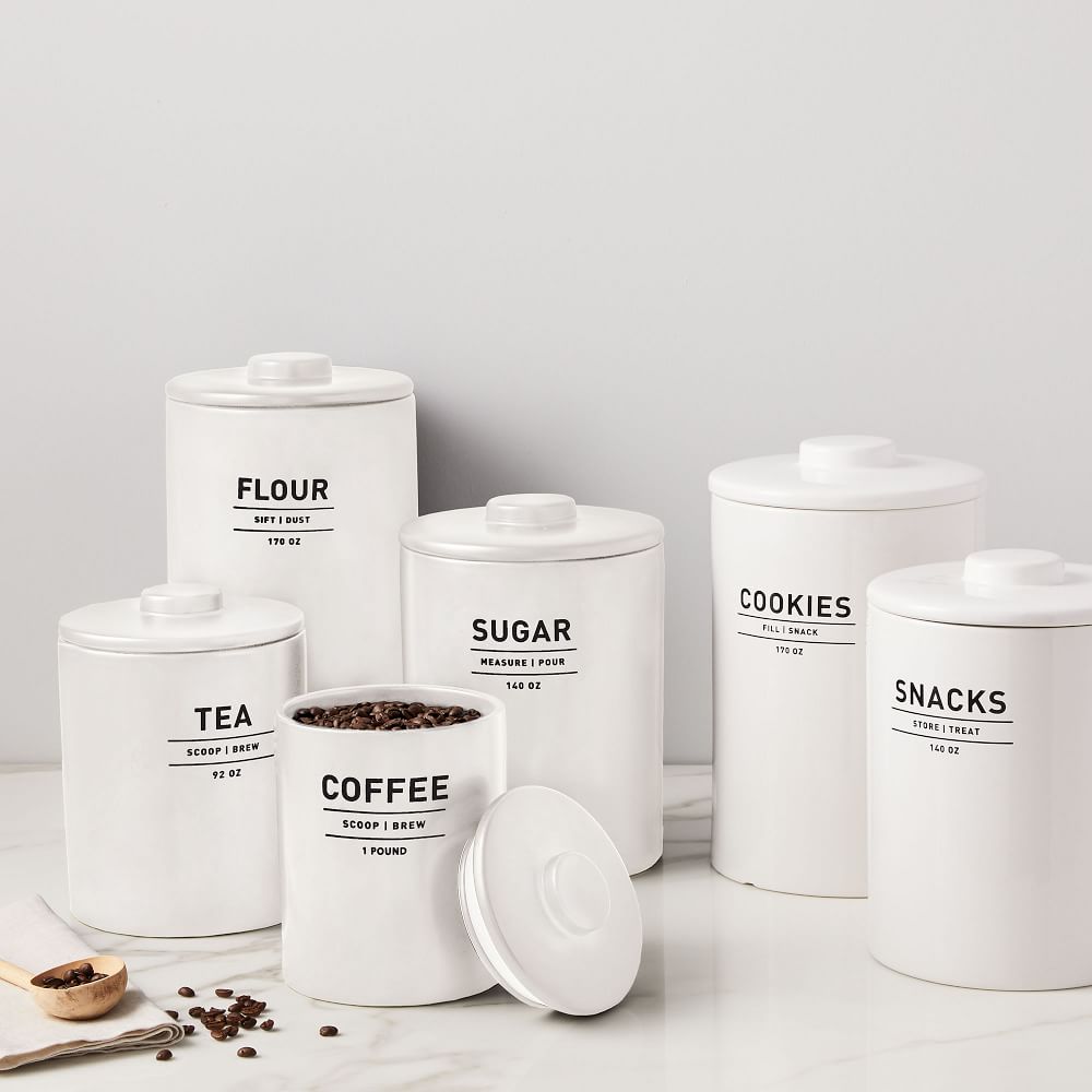 Coffee 2 Pack mDesign Modern Round Kitchen Countertop Storage Organizer Canister Jar for Sugar Candy Clear/Soft Brass and Beans Tea Flour Spices 