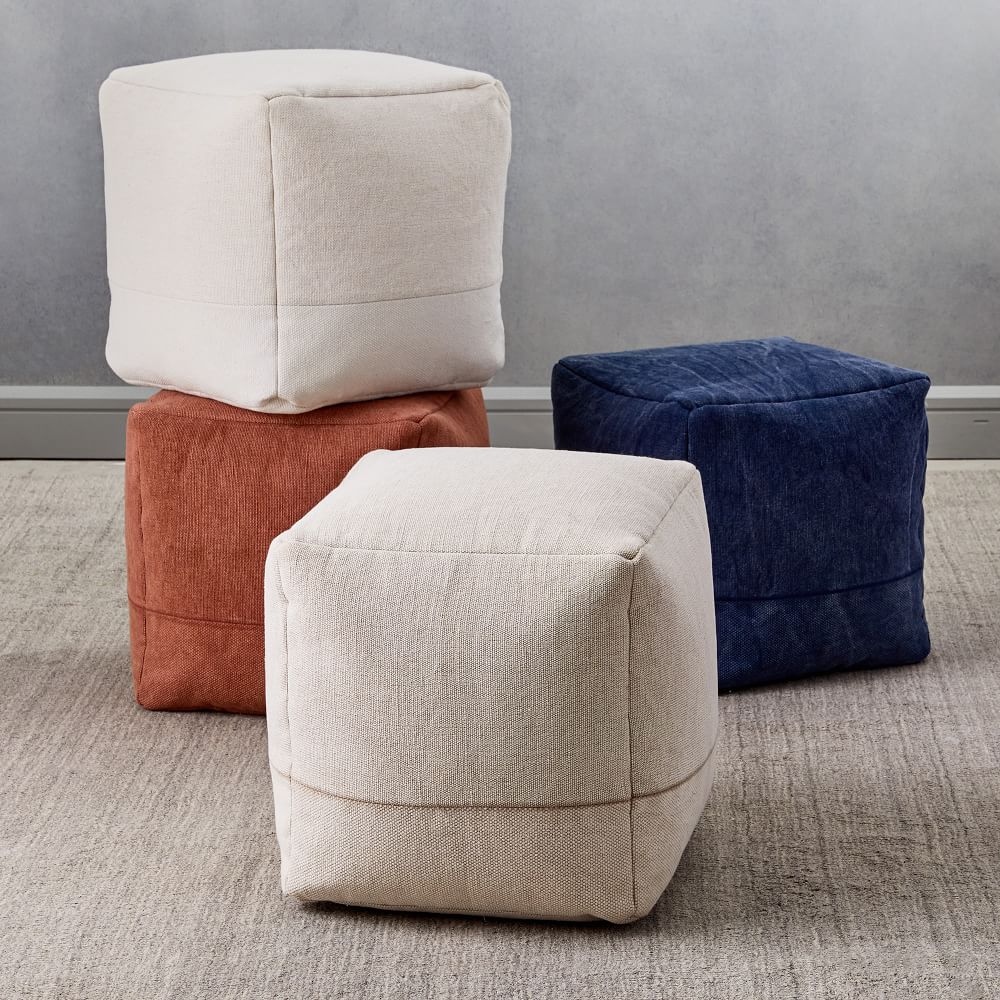 Cotton Canvas Pouf West Elm