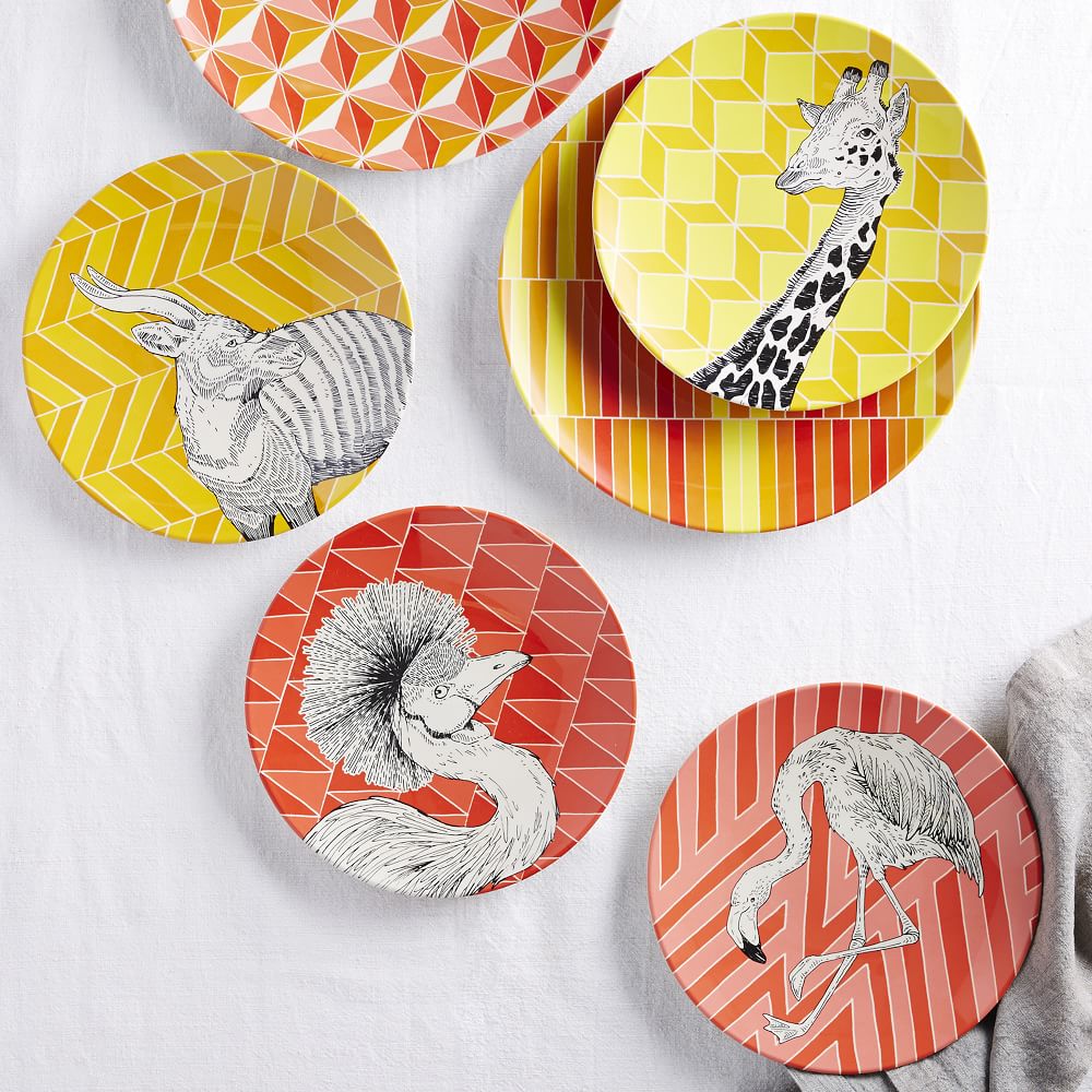 Animal Geo Melamine Plates West Elm