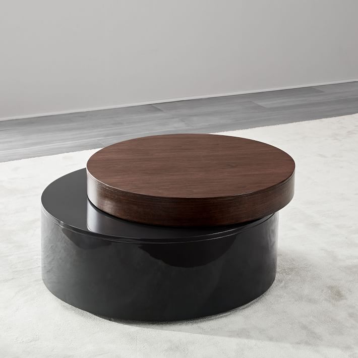 west elm stacked disk storage coffee table