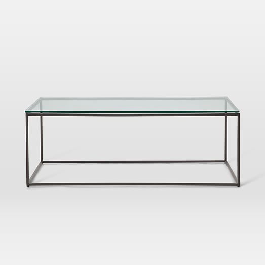 west elm streamline coffee table glass