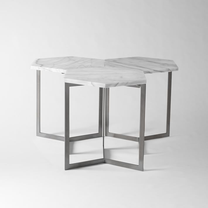 west elm marble hex side table