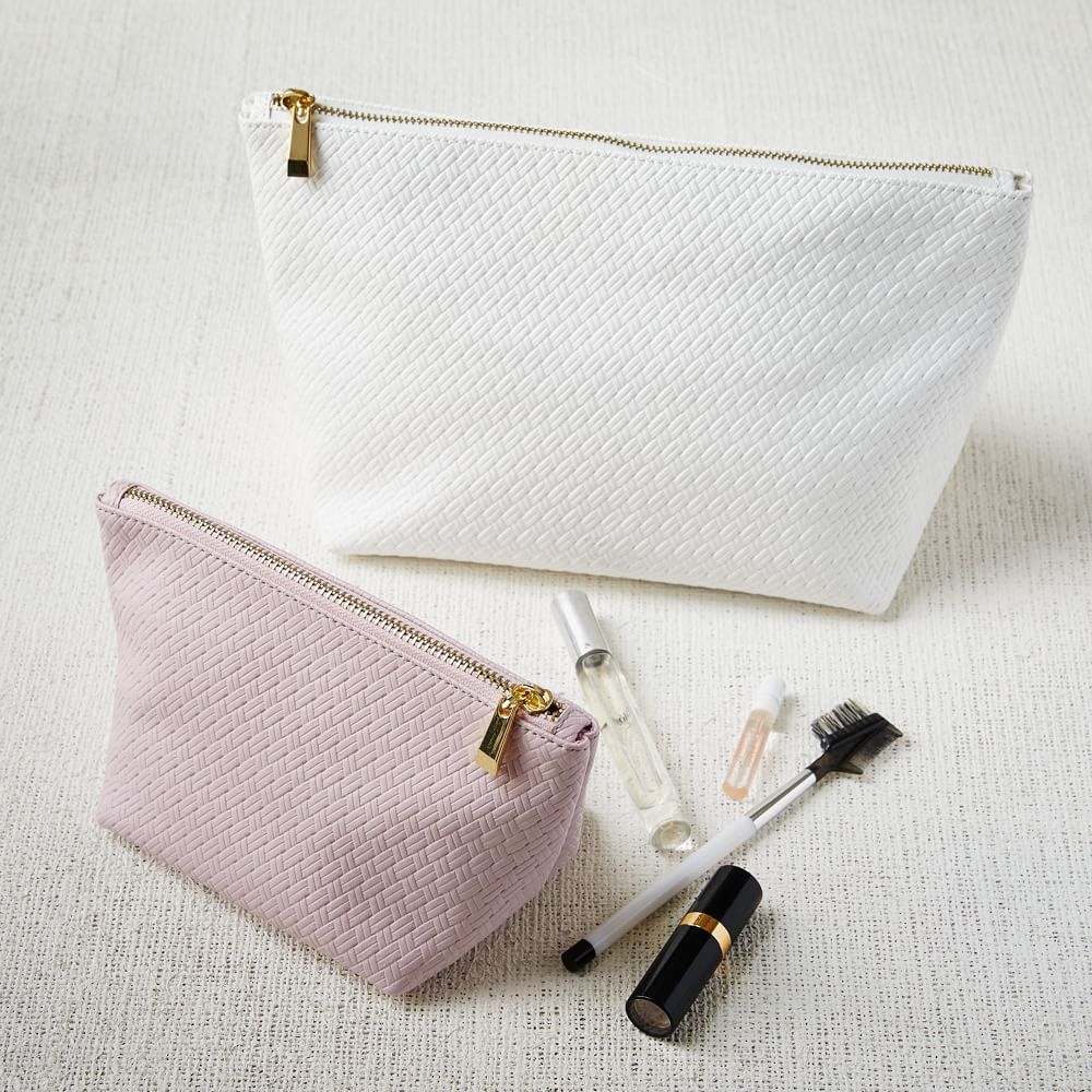 Textured Leather Zipper Cases West Elm