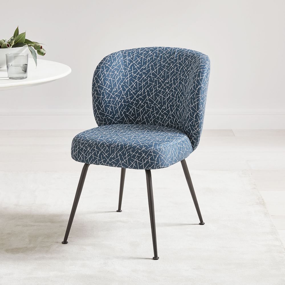 Greer Upholstered Dining Chair Blue Line Toss West Elm