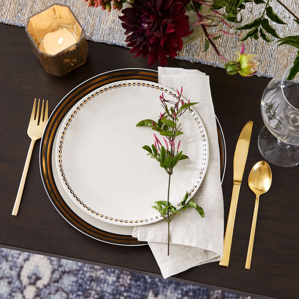 Fishs Eddy Gilded Dinner Plate Black West Elm