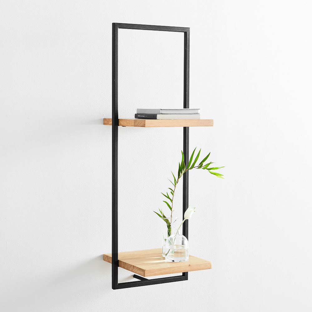 Wall Shelfmate Wood & Metal Wall Shelves Collection Oak/Black West Elm