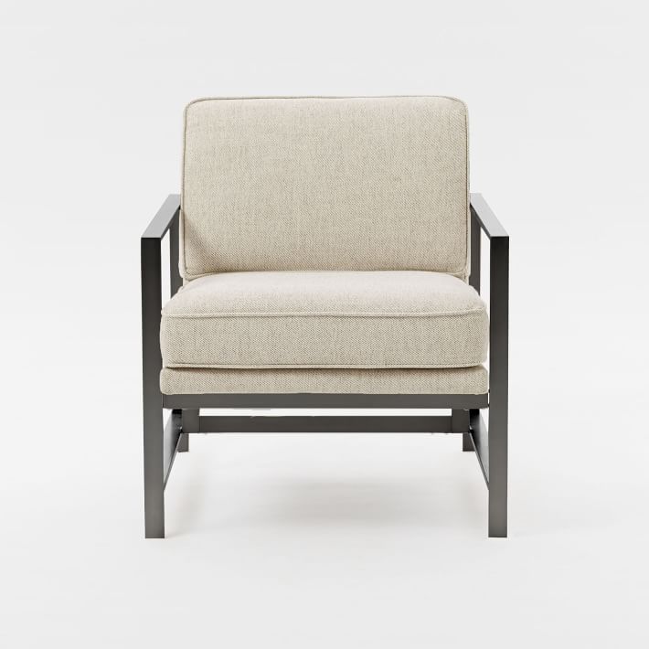 west elm metal frame upholstered chair