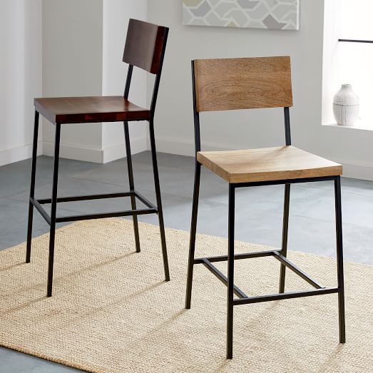 rhodes metal wood counter stool