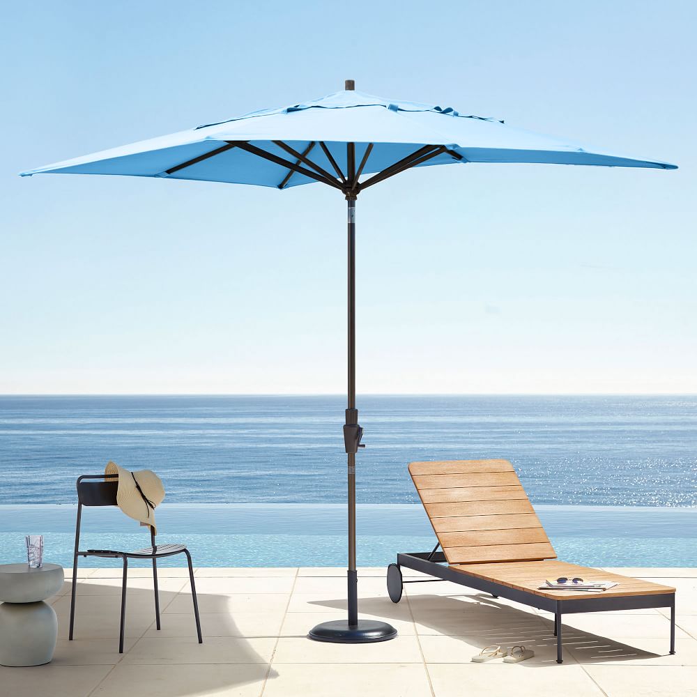 Outdoor Rectangle Umbrella - Blue | West Elm