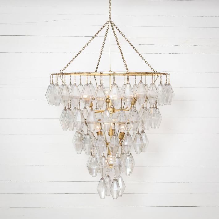 grand waterfall rectangle chandelier