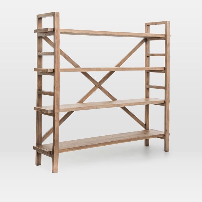 Toscana Sundried Wheat Adjustable Reclaimed Pine Large Bookshelf