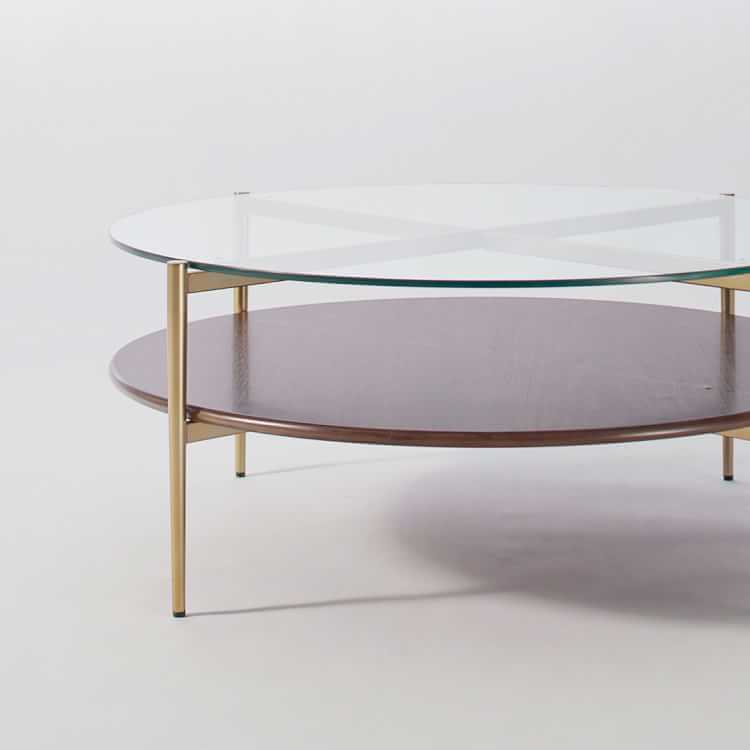 round glass coffee table mid century