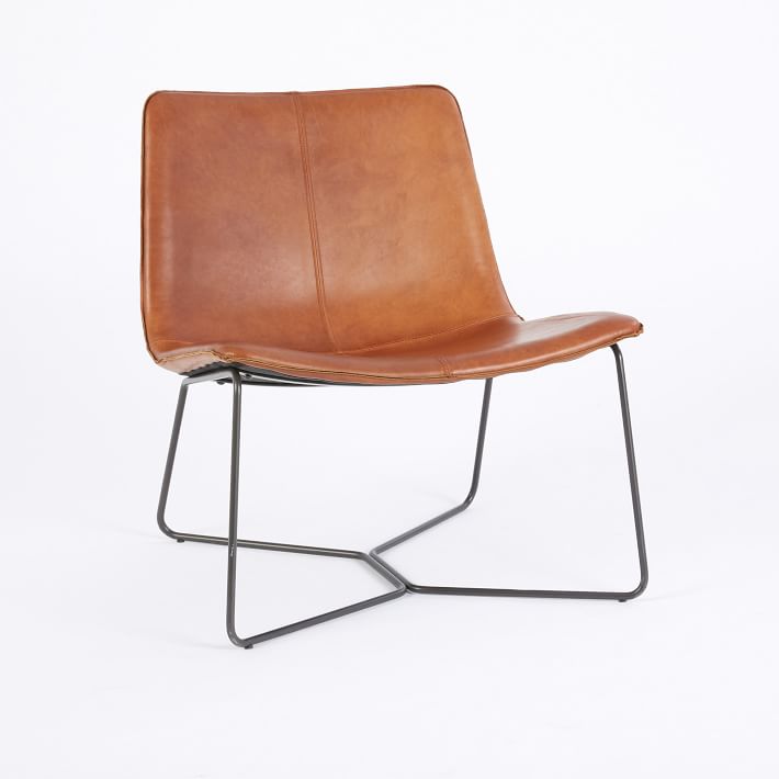 brown leather chair west elm