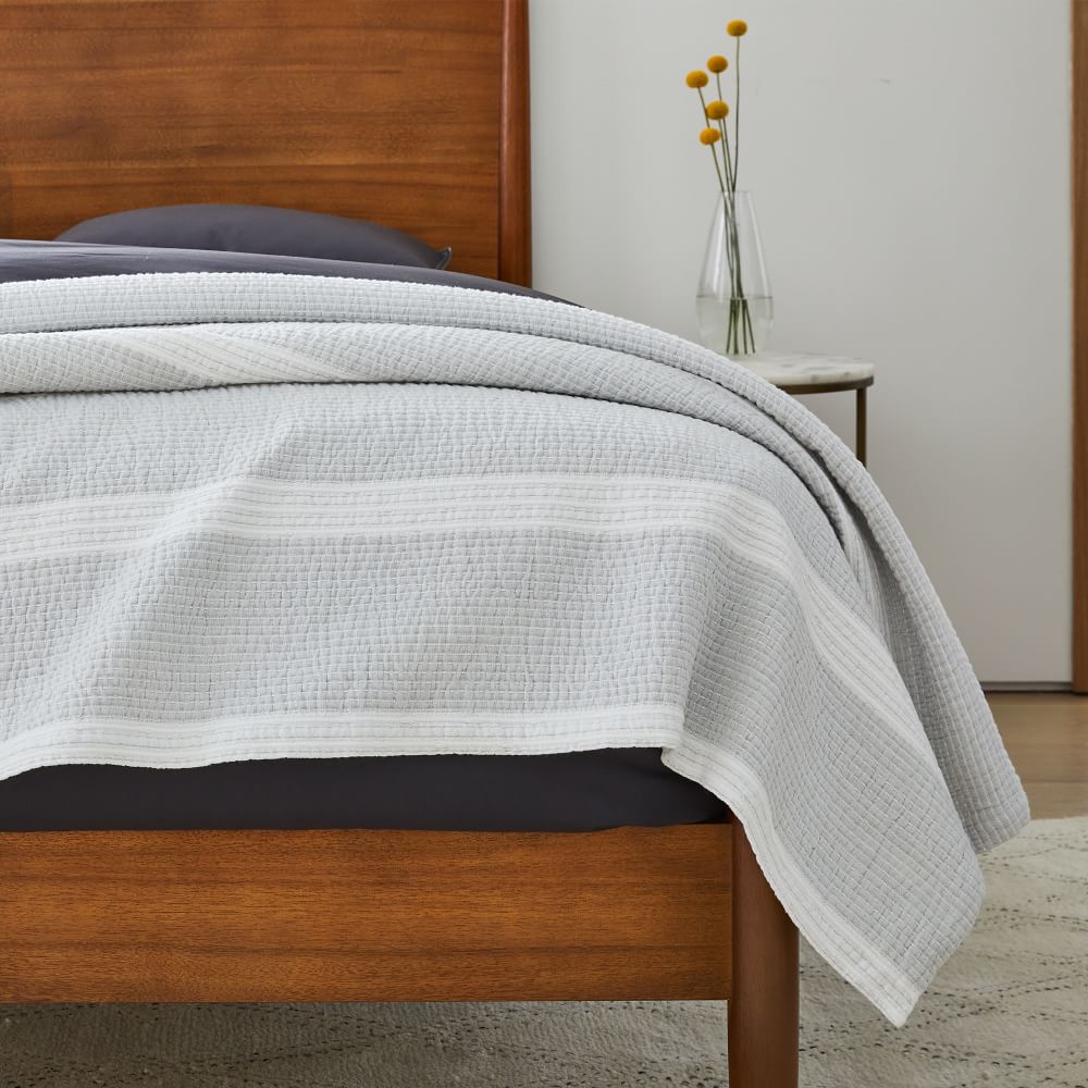Organic Variegated Running Stripe Bed Blanket West Elm
