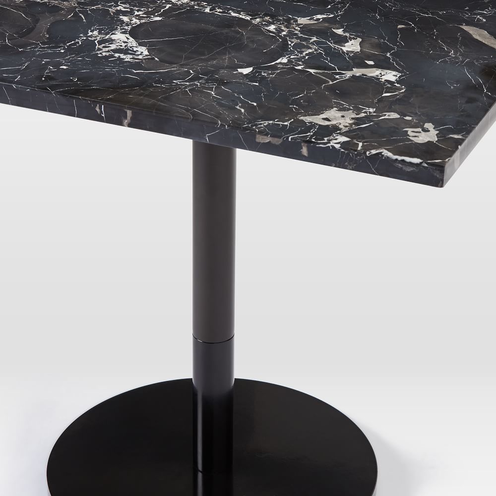 Black Marble Rectangular Bistro Table Orbit Base West Elm