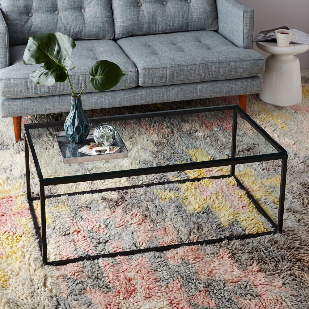 antique bronze glass coffee table